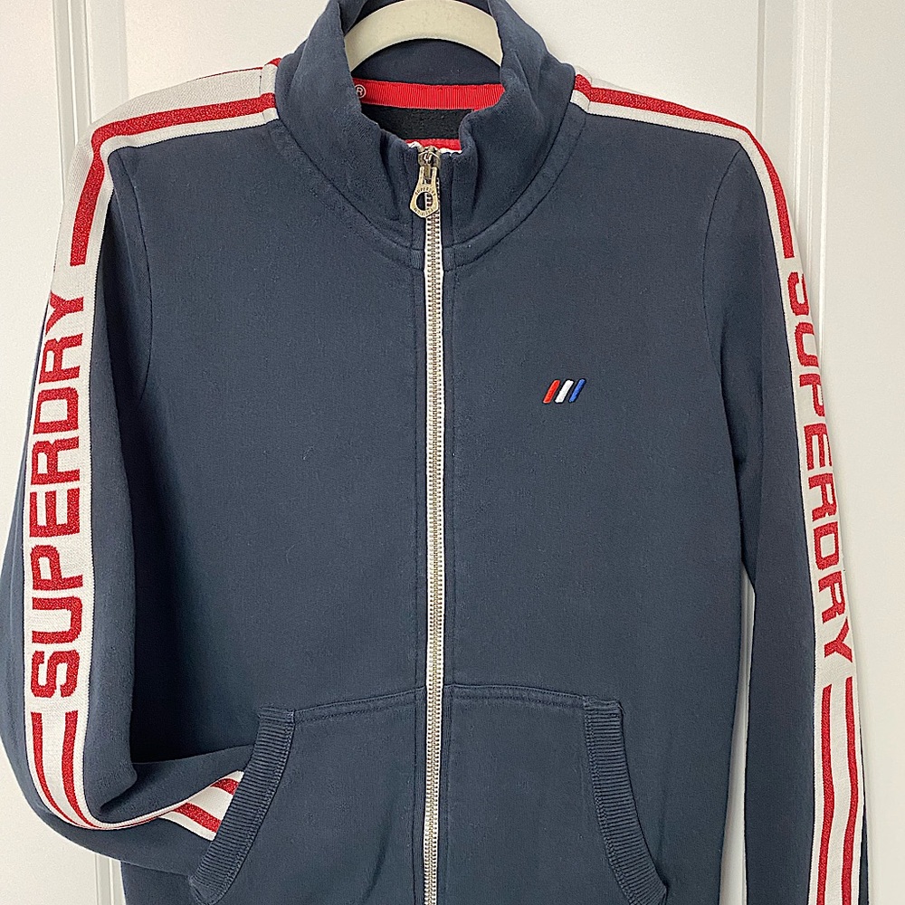 SuperDry Modern Coral Label Funnel Track Top